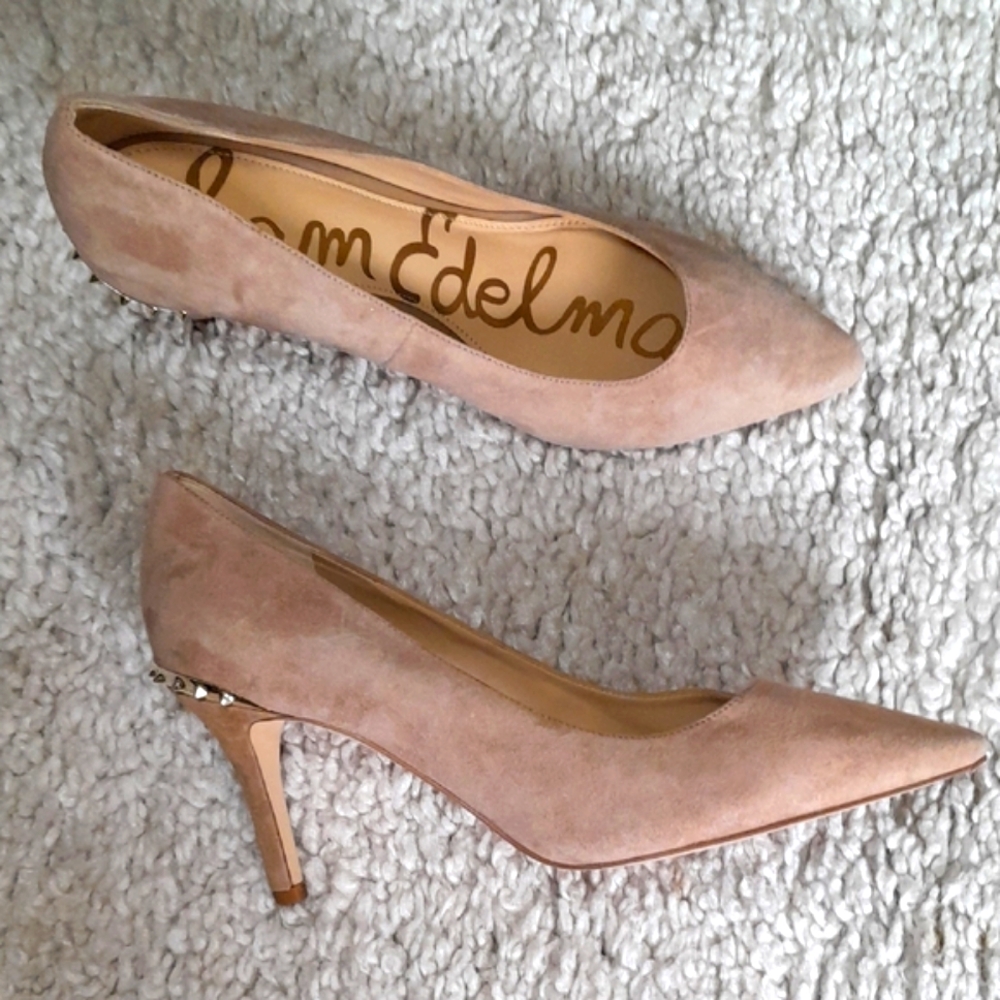 SAM EDELMAN TONIA oatmeal Suede Pumps SIZE 7.5